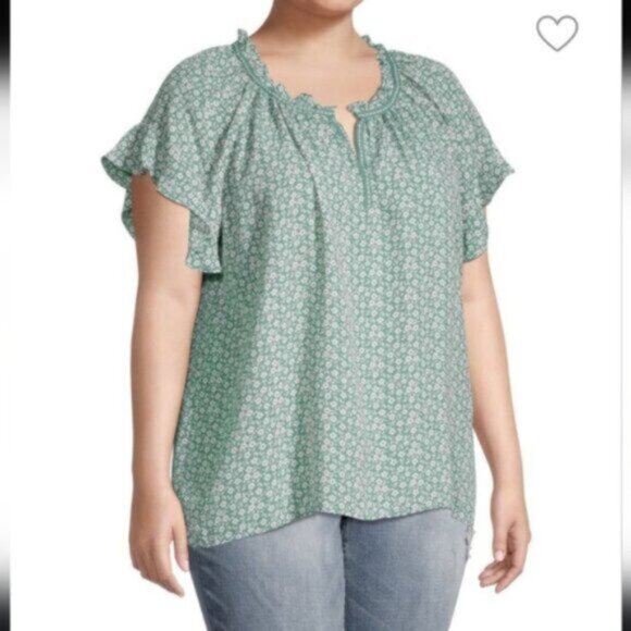 Max Studio Yellow  Ruffle Blouse NWT Sz 3X - Picture 14 of 14